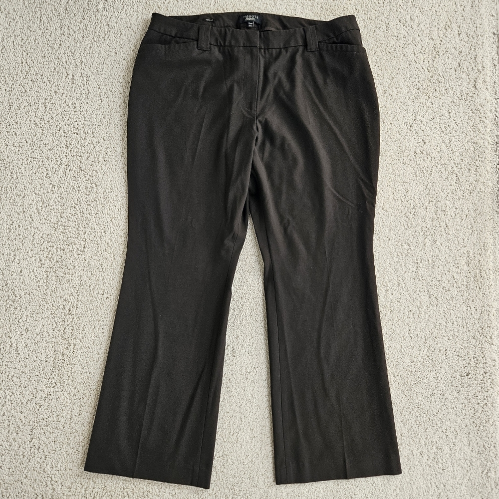 Talbots Brown Trousers Slacks Pants 16 Petite Heritage Pockets Office Career